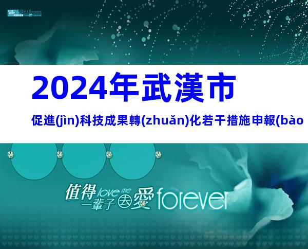 2024年武漢市促進(jìn)科技成果轉(zhuǎn)化若干措施申報(bào)對(duì)象、條件、獎(jiǎng)勵(lì)